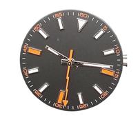 HRTUFN WCC00816 Esfera de Reloj con Escala elevada 29 mm + manecillas Luminosas Verdes diseño Rayo for Movimiento 8215/8200/8205/821A/2813/3804(Schwarz)