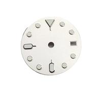 HRTUFN WCC00816 Esfera de Reloj Mate con marcadores Triangulares Verdes 28,5 mm y Efecto Rayos Sol for Movimiento NH35/NH36, Accesorios modificados, sin Logotipo(A1 White Matte)