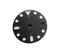 HRTUFN WCC00816 Esfera de Reloj Mate con marcadores Triangulares Verdes 28,5 mm y Efecto Rayos Sol for Movimiento NH35/NH36, Accesorios modificados, sin Logotipo(A2 Black Matte)