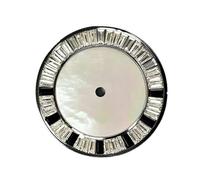 HRTUFN WCC00816 Esfera de Reloj Moda 28,5 mm for NH35 NH36, Movimiento automático, Pieza modificada, Borde Diamante, Accesorios Esfera(Black White)