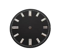 HRTUFN WCC00816 Esfera de Reloj NH35 28,5 mm con Efecto Sol Multicolor, sin Piezas Luminosas, Movimiento NH35A/NH36, Logotipo(Black Silver Nail)