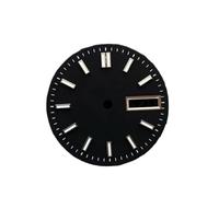 HRTUFN WCC00816 Esfera de Reloj NH36 28,5 mm con Doble Fecha y Piezas modificación Luminosas Verdes for Movimiento NH36A/4R/7S(Schwarz)