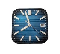 HRTUFN WCC00816 Esfera de Reloj Plateada con Rayas cuadradas 29,5 mm + Juego manecillas Plateadas, Piezas Repuesto for Movimientos NH35/NH36(3-747-07 1-700-01)