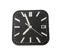 HRTUFN WCC00816 Esfera de Reloj Plateada con Rayas cuadradas 29,5 mm + Juego manecillas Plateadas, Piezas Repuesto for Movimientos NH35/NH36(3-747-06 1-700-01)