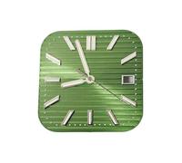 HRTUFN WCC00816 Esfera de Reloj Plateada con Rayas cuadradas 29,5 mm + Juego manecillas Plateadas, Piezas Repuesto for Movimientos NH35/NH36(3-747-03 1-700-01)