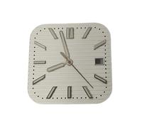 HRTUFN WCC00816 Esfera de Reloj Plateada con Rayas cuadradas 29,5 mm + Juego manecillas Plateadas, Piezas Repuesto for Movimientos NH35/NH36(3-747-02 1-700-01)