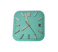 HRTUFN WCC00816 Esfera de Reloj Plateada con Rayas cuadradas 29,5 mm + Juego manecillas Plateadas, Piezas Repuesto for Movimientos NH35/NH36(3-747-04 1-700-01)