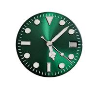 HRTUFN WCC00816 Esfera de Reloj Vintage Verde esmaltada 29 mm for Movimiento mecánico automático NH35, Ventana Fecha, Piezas modificación(A6 Green Lume Hands)