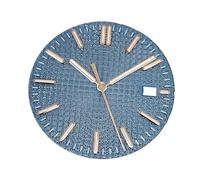 HRTUFN WCC00816 Esfera y manecillas de Reloj NH35 31,8 mm con Fecha única, esferas Luminosas Verdes, Accesorios for Movimiento(Blue Rose Gold Set)