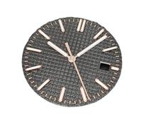 HRTUFN WCC00816 Esfera y manecillas de Reloj NH35 31,8 mm con Fecha única, esferas Luminosas Verdes, Accesorios for Movimiento(Black Rose Gold Set)