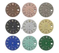 HRTUFN WCC00816 Esfera y manecillas del Reloj NH35 de 28,5 mm con Textura geométrica, Esfera Luminosa Verde, Accesorios Bricolaje(Black Rose Scale)