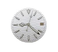 HRTUFN WCC00816 Juego de Esfera y manecillas Reloj 28,5 mm, Plateadas, Azules Verdes, Luminosas for Relojes con Movimiento NH35/NH35A/4R/7S, Accesorios Bricolaje(Bianco)