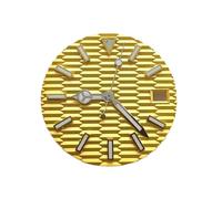 HRTUFN WCC00816 Juego de Esfera y manecillas Reloj 28,5 mm, Plateadas, Azules Verdes, Luminosas for Relojes con Movimiento NH35/NH35A/4R/7S, Accesorios Bricolaje(Yellow)