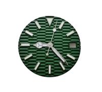 HRTUFN WCC00816 Juego de Esfera y manecillas Reloj 28,5 mm, Plateadas, Azules Verdes, Luminosas for Relojes con Movimiento NH35/NH35A/4R/7S, Accesorios Bricolaje(Verde)