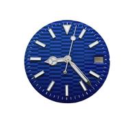 HRTUFN WCC00816 Juego de Esfera y manecillas Reloj 28,5 mm, Plateadas, Azules Verdes, Luminosas for Relojes con Movimiento NH35/NH35A/4R/7S, Accesorios Bricolaje(BLU)