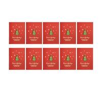 Hrtyvhin 10 tarjetas de felicitación navideñas para familiares, amigos, niños, tarjetas de felicitación navideñas con sobre y de carta para juego de tarjetas navideñas