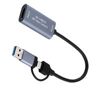 Hrtyvhin 2K Video Captura Tarjetas USB + Tipo C a HDTV Video Grabbers Grabbers para videocámara de videojuegos Grabación en directo streaming