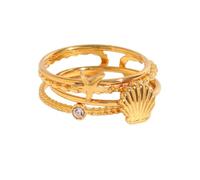 Hrtyvhin 3 unids/set anillos de tamaño ajustable chapados en oro de 18 quilates para mujeres con estilo joyería elegante uso diario accesorios para dedos anillos antiarañazos