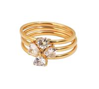 Hrtyvhin 3 unids/set anillos de tamaño ajustable chapados en oro de 18 quilates para mujeres con estilo joyería elegante uso diario accesorios para dedos anillos antiarañazos