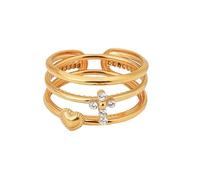 Hrtyvhin 3 unids/set anillos de tamaño ajustable chapados en oro de 18 quilates para mujeres con estilo joyería elegante uso diario accesorios para dedos anillos antiarañazos
