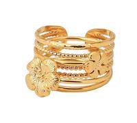 Hrtyvhin 3 unids/set anillos de tamaño ajustable chapados en oro de 18 quilates para mujeres con estilo joyería elegante uso diario accesorios para dedos anillos antiarañazos