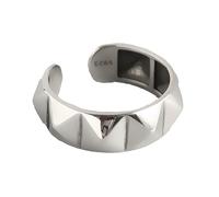Hrtyvhin Aleación de zinc resistente, anillos de diseño de rombos pulidos, elegantes joyas de moda, piezas de declaración para mujer, día y noche, anillos geométricos de rombo