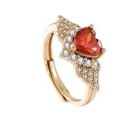 Hrtyvhin Anillos de dedo ajustables, accesorios de fiesta, forma de corazón, bodas, textura de cobre para looks casuales de ajustables