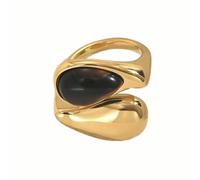 Hrtyvhin Anillos de dedo únicos, cuentas geométricas, apertura ajustable, joyería de dedo llamativa, adecuada para el uso diario, moderno y abierto, como se describe