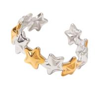 Hrtyvhin Anillos de estrella ajustables Construcción de acero inoxidable Accesorio de día a noche Anillos de estrella dulces para todos los días