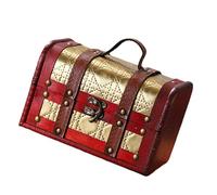Hrtyvhin Baúl de Viaje de Madera Resistente Diseños Europeos Estuche de Almacenamiento Decoración del Hogar para Almacenamiento de Ropa y Accesorios Maletas Decorativas para Hogar