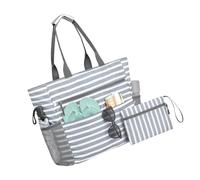 Hrtyvhin Bolsa de playa grande, plegable, impermeable, diseño de protección de arena, bolso ligero para picnic, camping y aventura, bolsa plegable a prueba de arena, gris