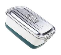 Hrtyvhin Caja Bentos de Acero Inoxidable de Doble Capa con 3 Compartimentos Separados para alimentación Saludable Contenedor de Almuerzo a Prueba de Fugas de Metal con Compartimentos