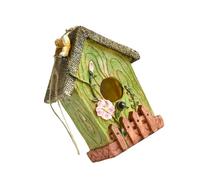 Hrtyvhin Caja Nido para pájaros, casa de Descanso para colibrí, Juguete Artesanal Pintado pequeño, Nido Elegante para Jaula