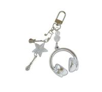 Hrtyvhin Colgante para auriculares de música creativa, cable de teléfono con lentejuelas para paquete de llavero, regalo moderno adicional para seres queridos, joyería presente para amantes creativos