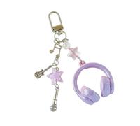 Hrtyvhin Colgante para auriculares de música creativa, cable de teléfono con lentejuelas para paquete de llavero, regalo moderno adicional para seres queridos, joyería presente para amantes creativos