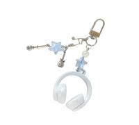 Hrtyvhin Colgante para auriculares de música creativa, cable de teléfono con lentejuelas para paquete de llavero, regalo moderno adicional para seres queridos, joyería presente para amantes creativos