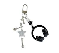 Hrtyvhin Colgante para auriculares de música creativa, cable de teléfono con lentejuelas para paquete de llavero, regalo moderno adicional para seres queridos, joyería presente para amantes creativos