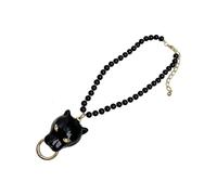Hrtyvhin Collar con colgante de reinas de leopardo esmaltado vintage, collar esmaltado elegante