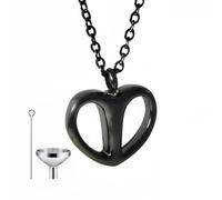 Hrtyvhin Collar de recuerdos de corazón para cenizas, colgantes de cremación con mensajes de amor, soporte para cenizas, collar de duelo, colgantes de recuerdos para mujeres