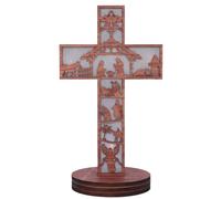 Hrtyvhin Cruz Santa de madera que se aferra de mano para la suerte, cruces portátiles para sala de oración de mano, hogar, iglesia, Santa