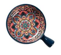 Hrtyvhin Cuenco de sopa con de cerámica bohemio multifuncional, apto para microondas y horno, apto para lavavajillas, fácil limpieza para hogar, cuenco de cocina