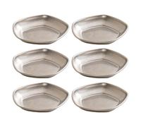 Hrtyvhin De 6 tazones pequeños de acero inoxidable para servir, bandeja para mojar, tazones para sazonar para mojar salsas y preparar ingredientes, platos para servir resistentes