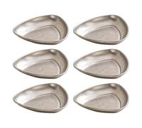 Hrtyvhin De 6 tazones pequeños de acero inoxidable para servir, bandeja para mojar, tazones para sazonar para mojar salsas y preparar ingredientes, platos para servir resistentes