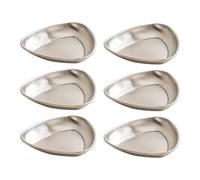 Hrtyvhin De 6 tazones pequeños de acero inoxidable para servir, bandeja para mojar, tazones para sazonar para mojar salsas y preparar ingredientes, platos para servir resistentes