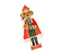 Hrtyvhin De Oso de Cascanueces de Madera Festivas Que sostiene bastón Real Coleccionable para Navidad y decoración del hogar Decoraciones navideñas para hogar