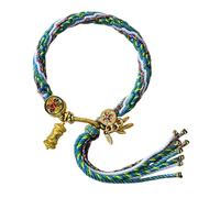 Hrtyvhin Diseños únicos Pulsera tejida tibetana Accesorio para mujeres interesadas en patrimonios culturales y estilos personalizados Pulsera de cuentas coloridas