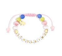 Hrtyvhin Elegante pulsera con dijes de cuentas y detalle de letras, PULSERAS ajustables de acrílico para accesorios casuales diarios, cadena de mano de amistad