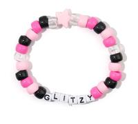 Hrtyvhin Elegante pulsera con dijes de cuentas y detalle de letras, PULSERAS ajustables de acrílico para accesorios casuales diarios, cadena de mano de amistad
