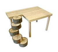 Hrtyvhin Escalera de Escalada de Madera, Plataforma de Salto, Juguete para hámster, Mascota pequeña, Ambiente de Juego Seguro, Accesorio de Entretenimiento en Esquina, Juguete para Mascota pequeña