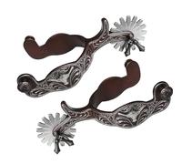 Hrtyvhin Espuela de Caballo de Metal, decoración Tallada a Mano, Cuerda, decoración de Botas a Prueba de Herrumbre, para ecuestres, competición, Metal, para Hombres, Mujeres, Cuerda para Hombres